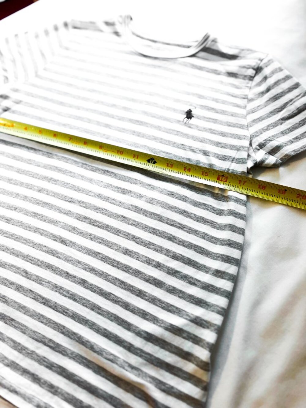 Polo by Ralph Lauren Gray & White Striped Short-Sleeve Crewneck Tee NEW - Picture 8 of 12